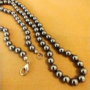 Hematite necklace 24"